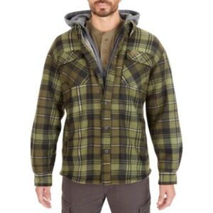 Smith’s Workwear Green Plaid Hooded Sherpa Lined Jacket size XL